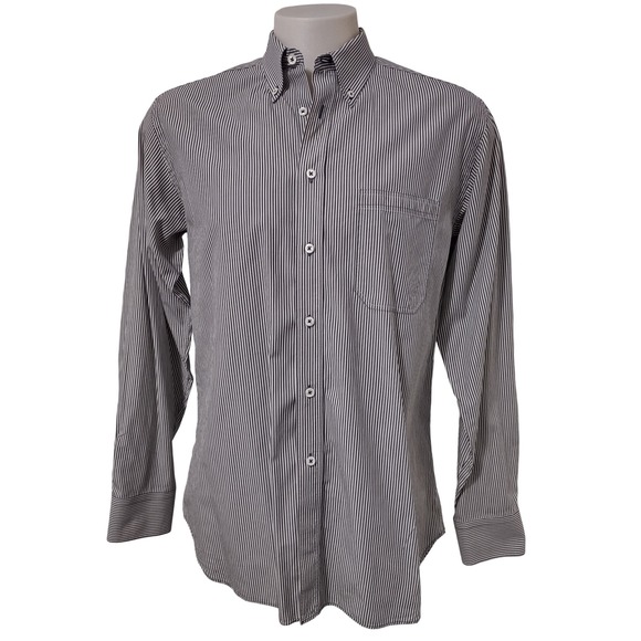 Billy Reid Other - Billy Reid Button Up Shirt Mens L Striped Navy White Made In Italy Fit 2 Cotton